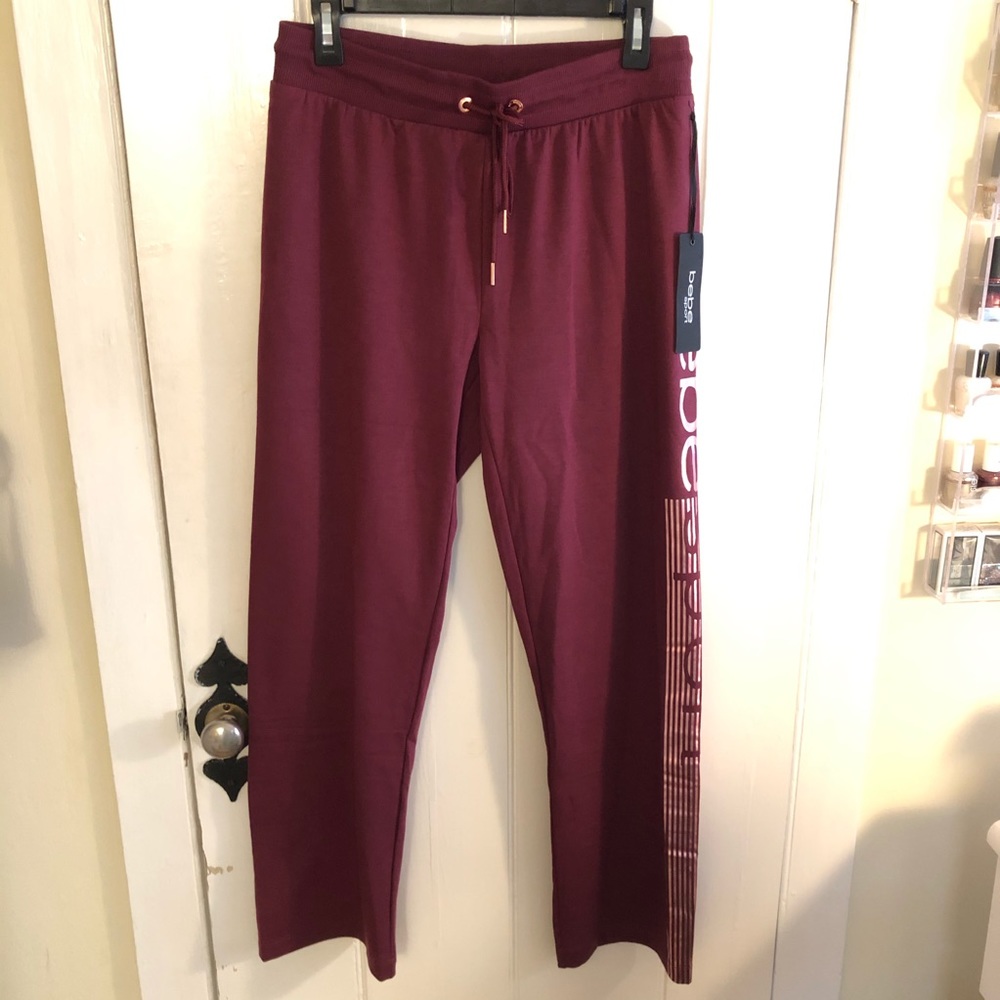 bebe Sport Sweats - Maroon with Rose Gold Details